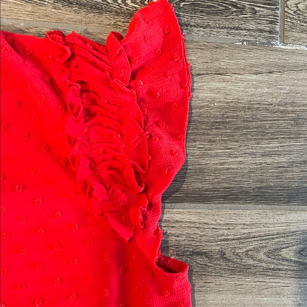 CeCe Vibrant Red Ruffle Dress - Picture 9 of 9